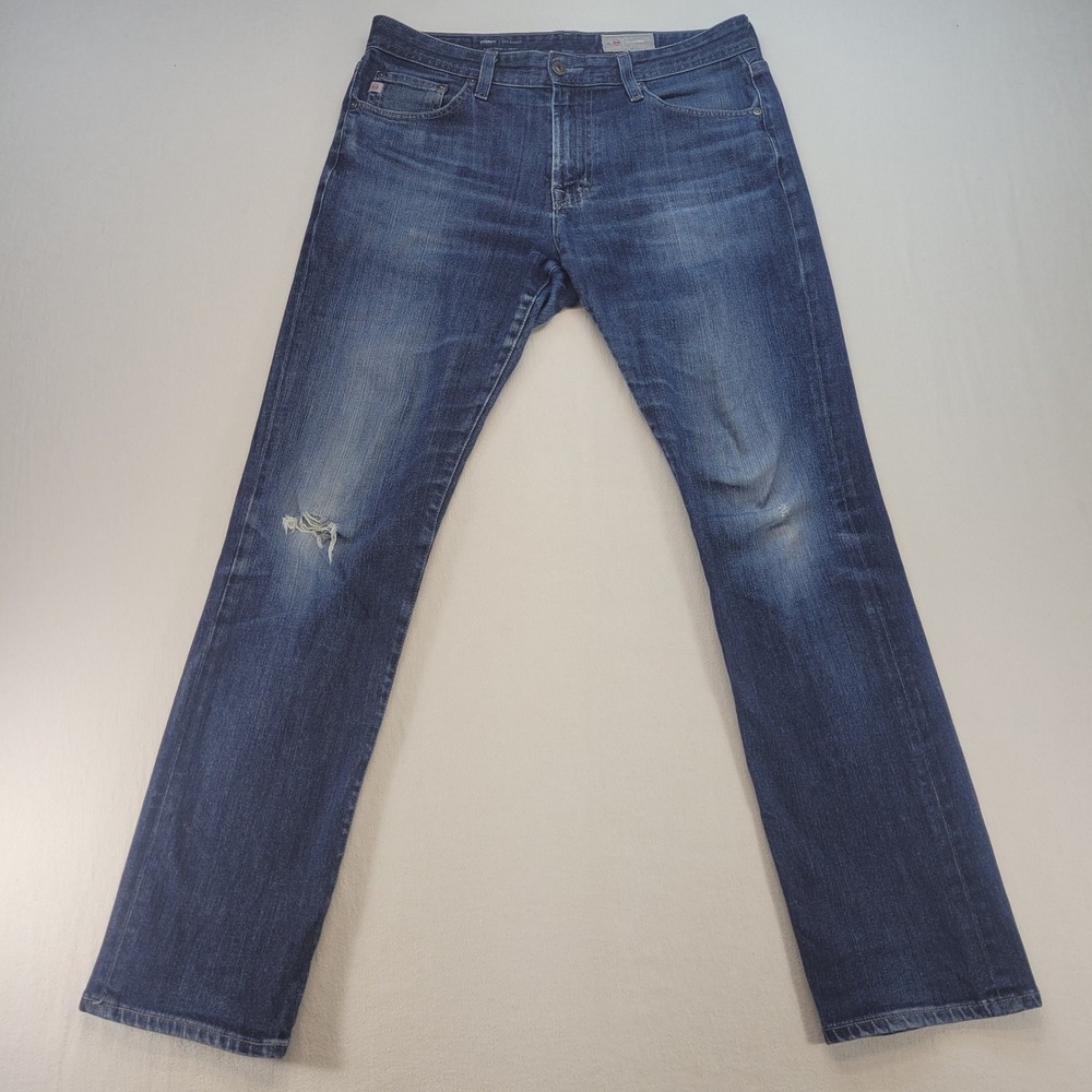 AG Adriano Goldschmied Everett Slim Straight Jeans Mens 32x32 Blue Dark Denim